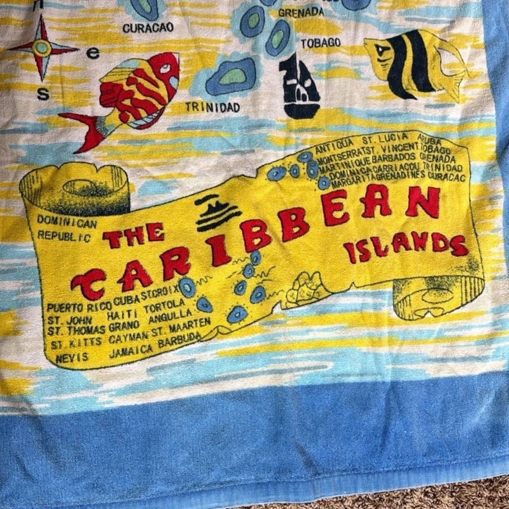 Vintage The Caribbean Islands beach towel
